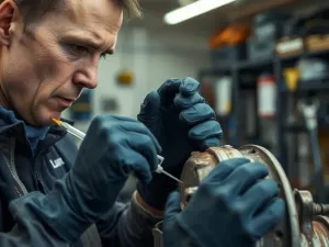 Profesjonalna dysza pistoletu natryskowego nakładająca grubą warstwę farby na drewnianą powierzchnię w warsztacie.